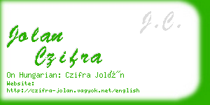 jolan czifra business card